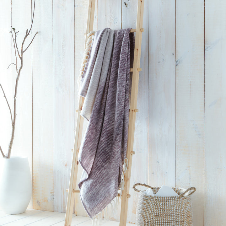 Bretton Throw by Drift Home in Mauve 130 x 180cm - Throw - Drift Home