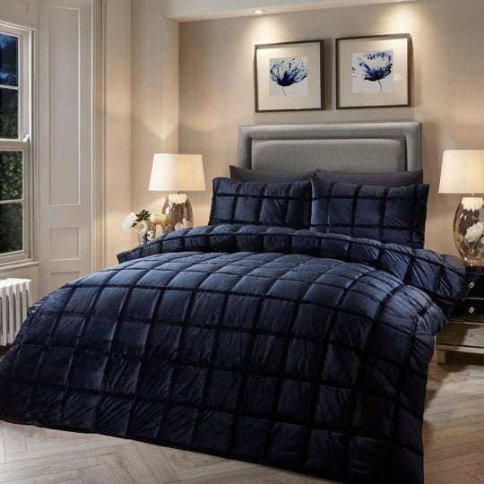 Brighton Square Duvet Cover Set in Navy