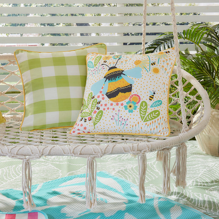Buzzy Bee Outdoor Cushion by Fusion in Ochre 43 x 43cm - Cushion - Fusion