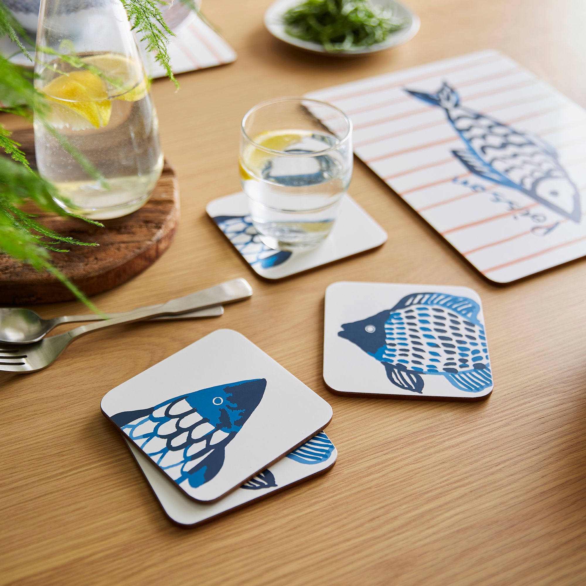 Ulster Weavers Catch of the Day Coasters - 4 Pack One Size in Multi - Coaster - Ulster Weavers