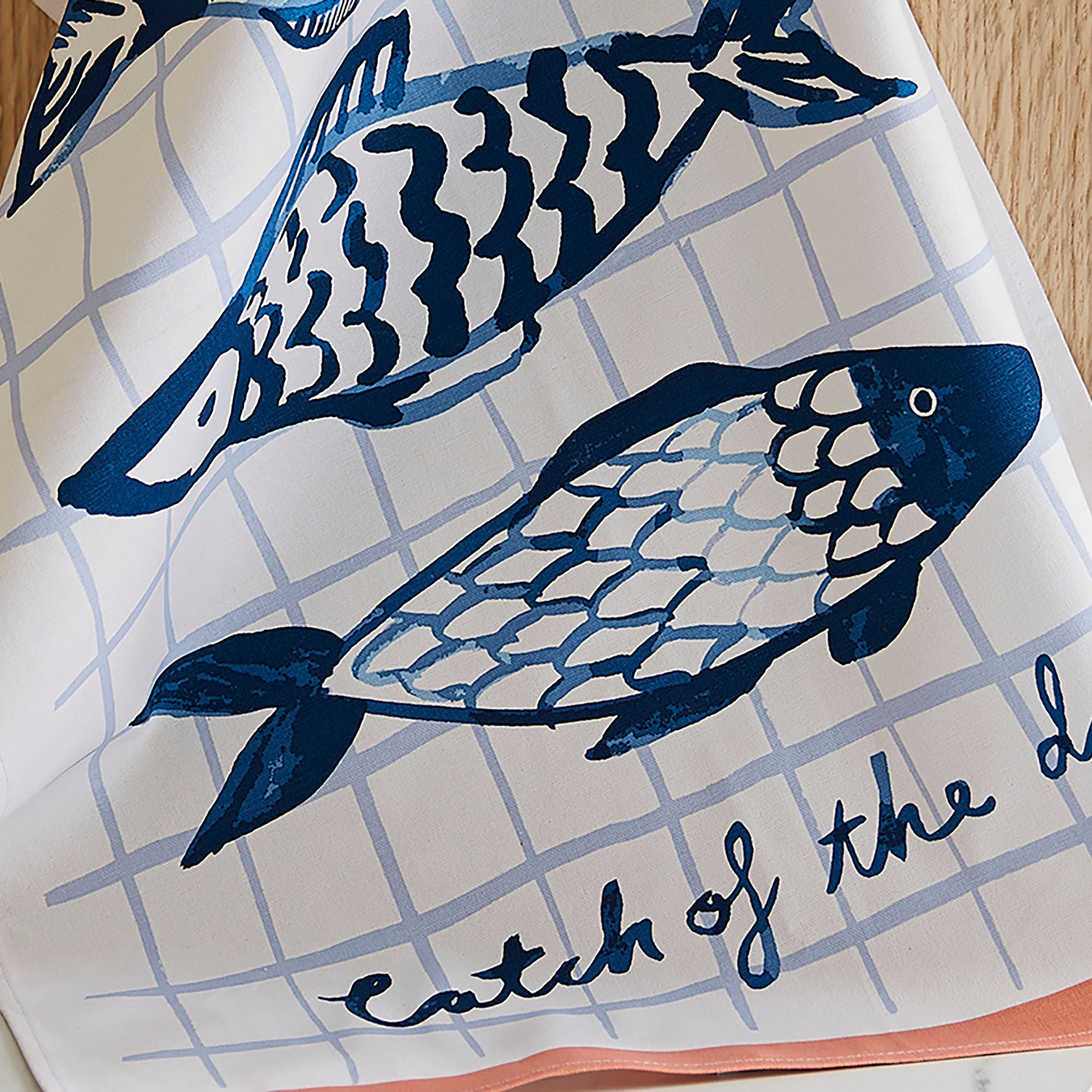 Ulster Weavers Catch of the Day Tea Towel - Cotton One Size in Orange - Tea Towel - Ulster Weavers