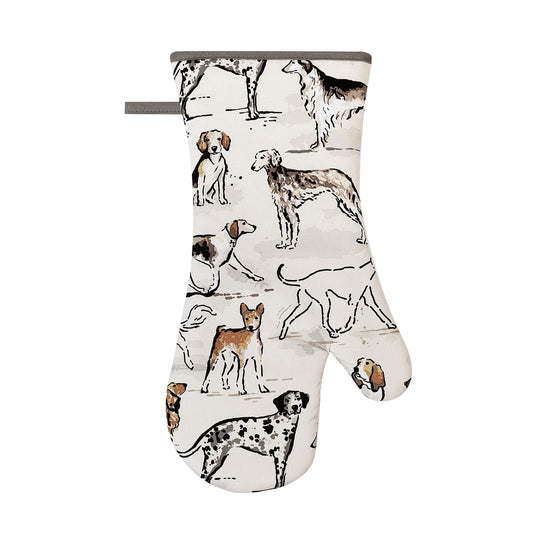 Country Dogs Gauntlet Oven Glove in Brown