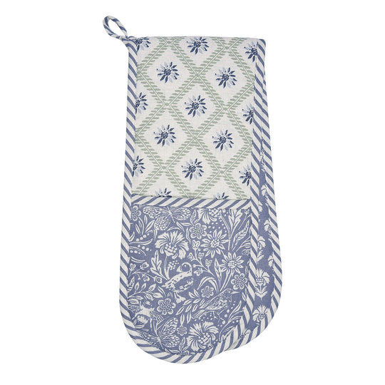 Coastal Treasures Double Oven Glove in Blue