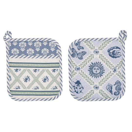 Coastal Treasures Pot Mitt in Blue