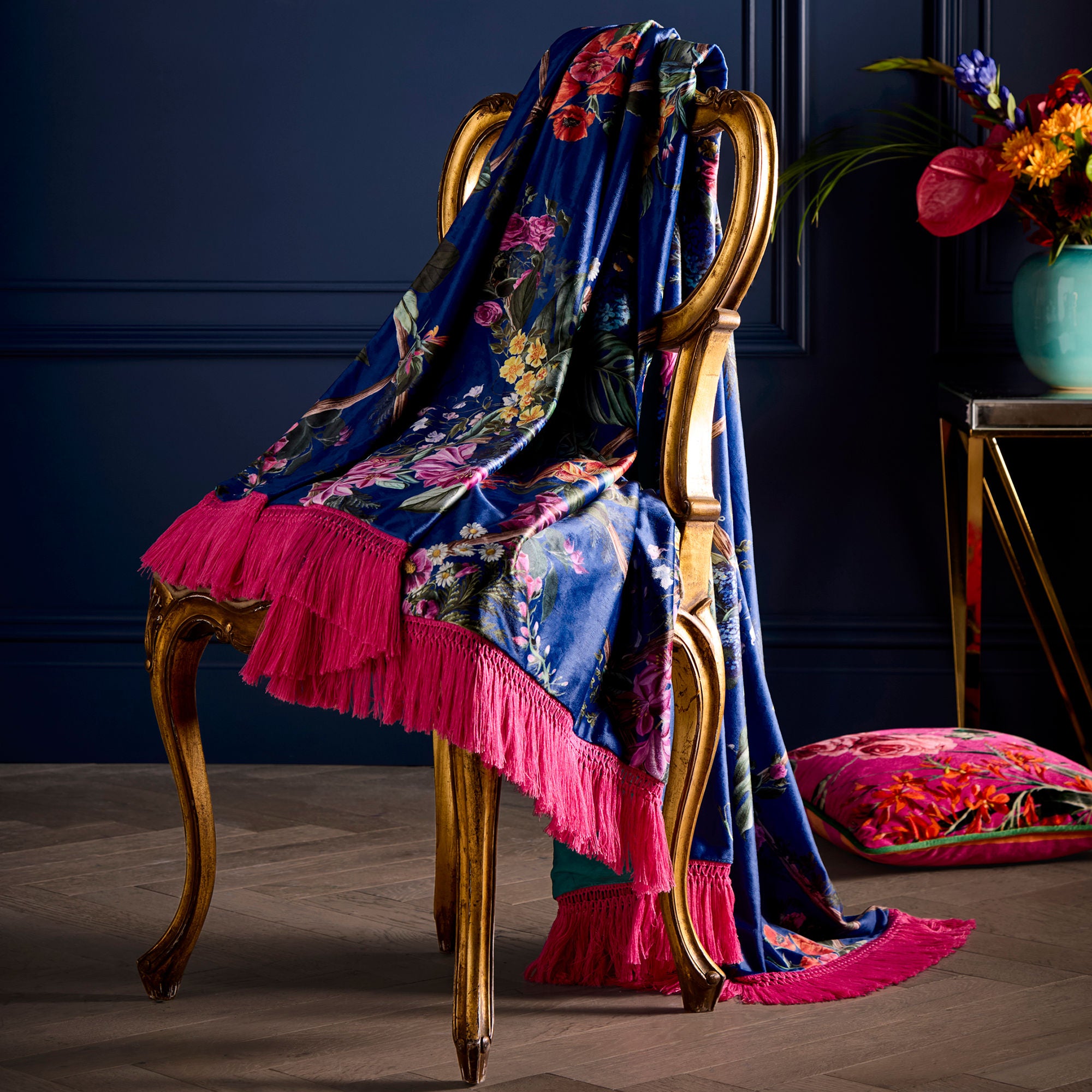 Cotswold Fantasia Throw by Laurence Llewelyn-Bowen in Navy 130 x 180cm