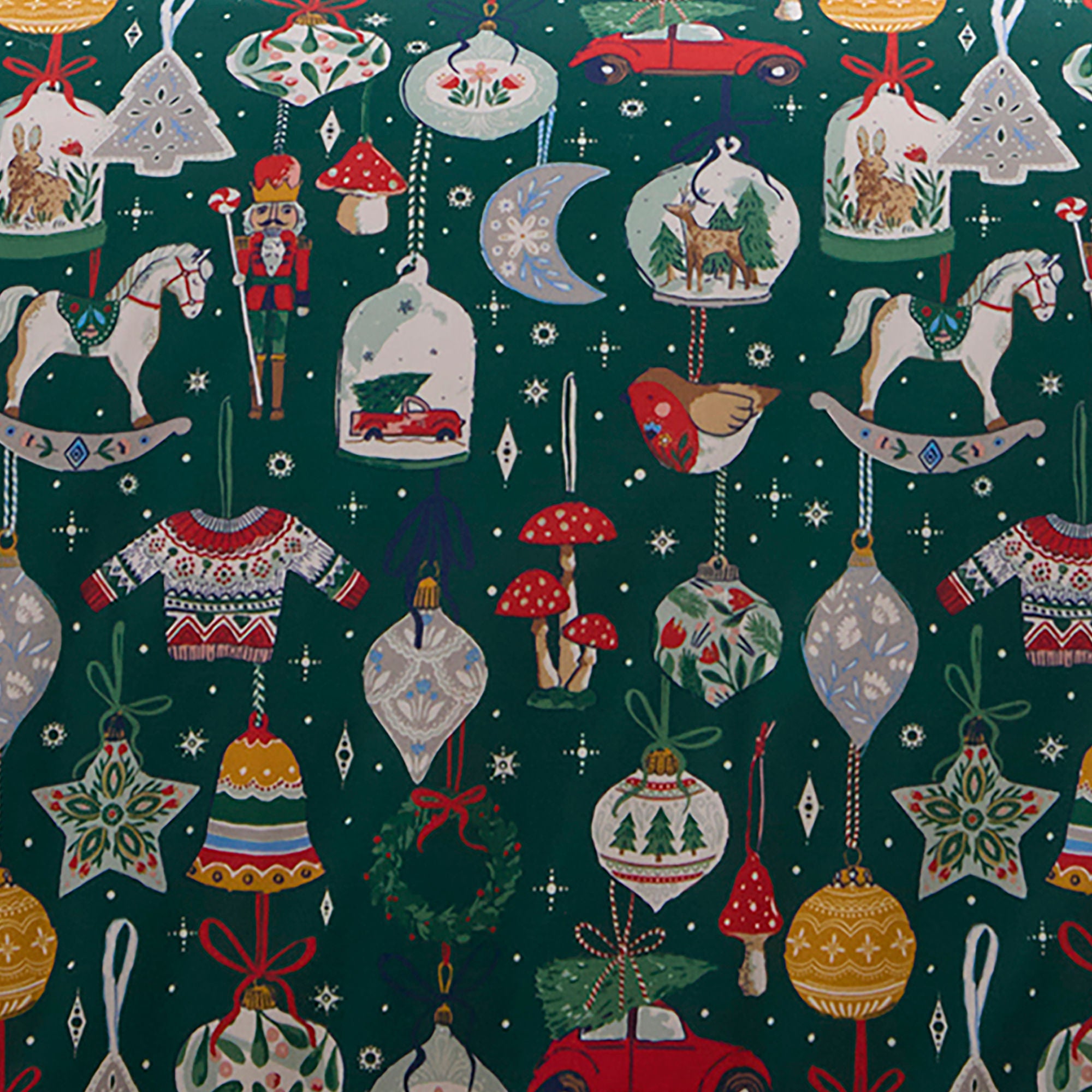 Christmas Ornaments Duvet Cover Set in Green - Duvet Cover Set - Fusion