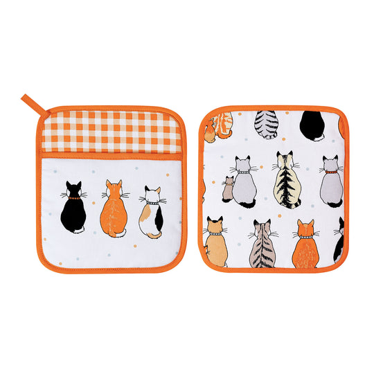 Cats In Waiting 2026 Pot Mitt in Orange