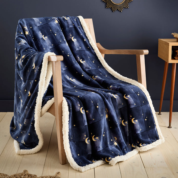 Cosmic Star Throw in Navy 150 x 200cm - Throw - Fusion