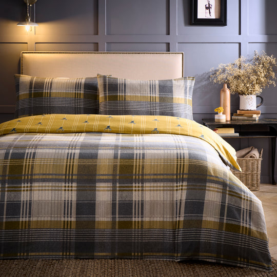 Connolly Check Duvet Cover Set in Ochre