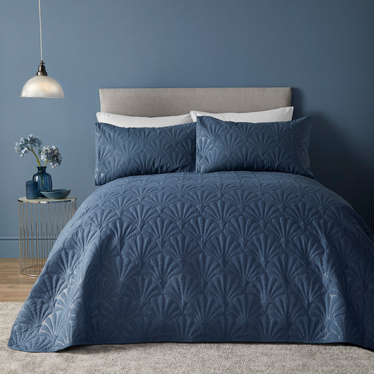 Cavali Bedspread in Dark Blue 200 x 230cm