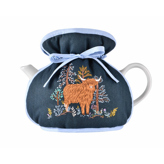 Connie the Cow Tea Cosy Muff in Navy