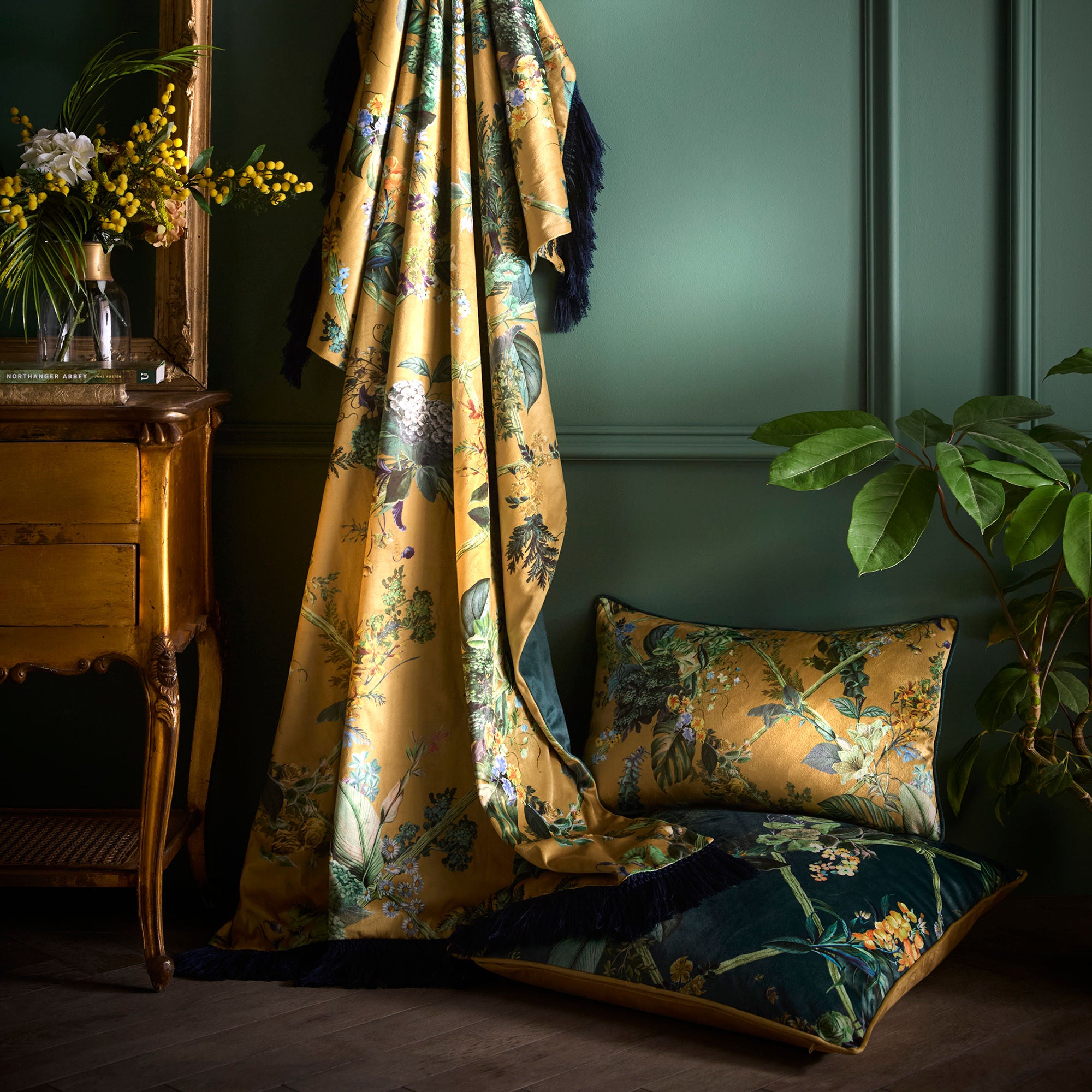 Cotswold Fantasia Dawn Cushion in Gold 30 x 50cm