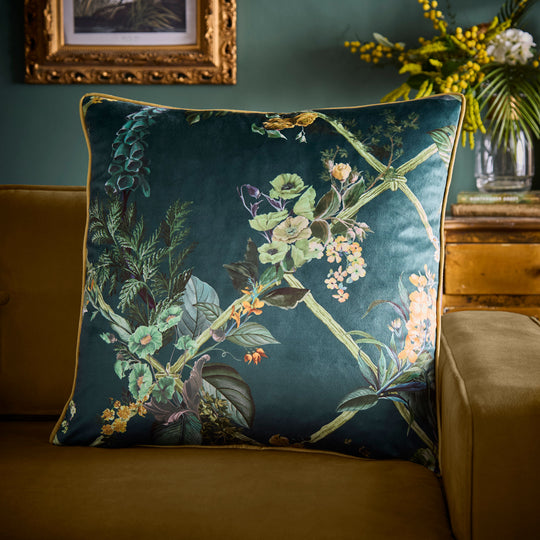 Cotswold Fantasia Dawn Cushion in Green 55 x 55cm