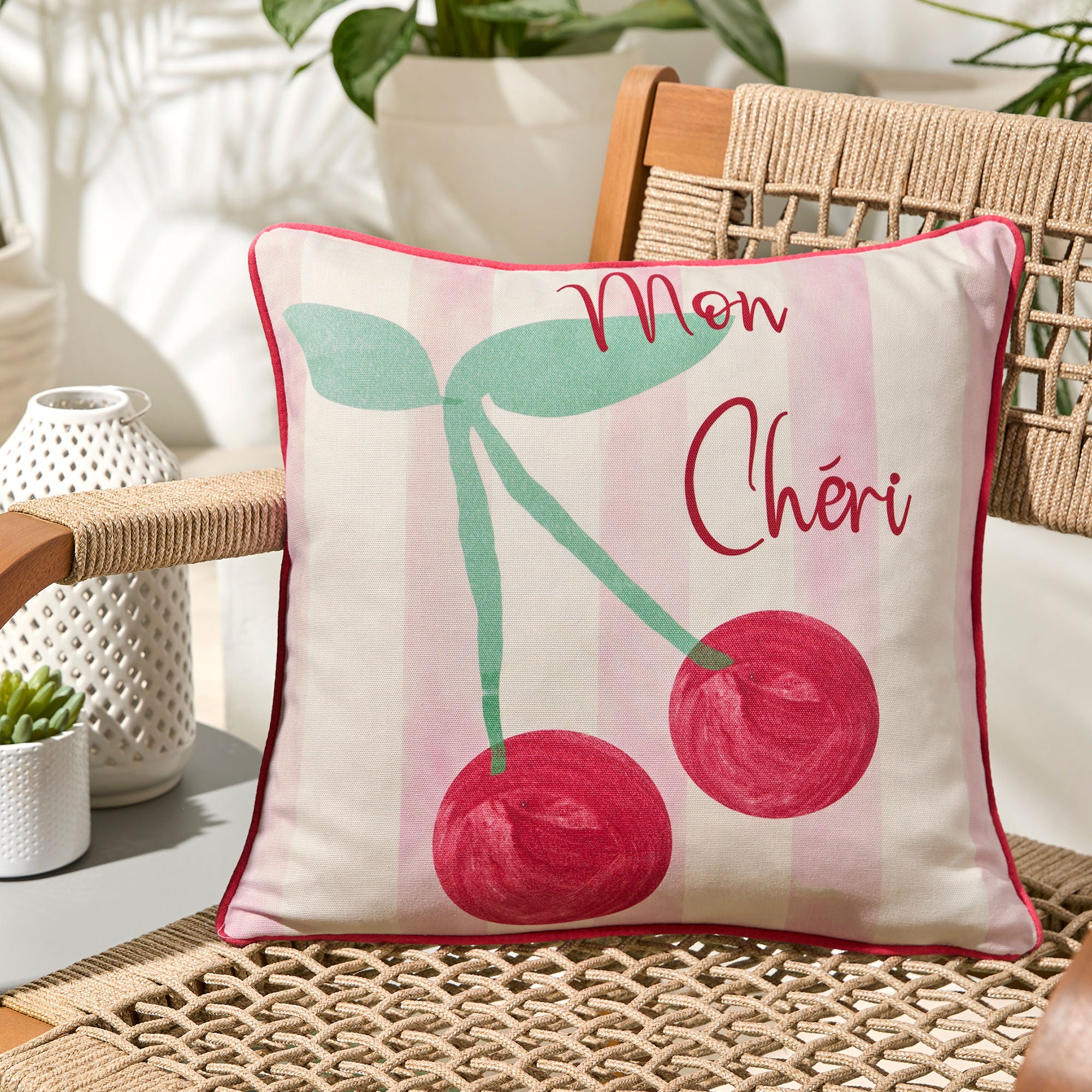 Cherry Cushion by Fusion in Pink 43 x 43cm - Cushion - Fusion