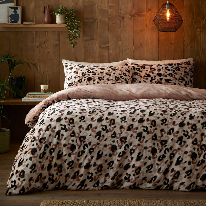 Cosy Leopard Duvet Cover Set in Natural - Duvet Cover Set - Fusion