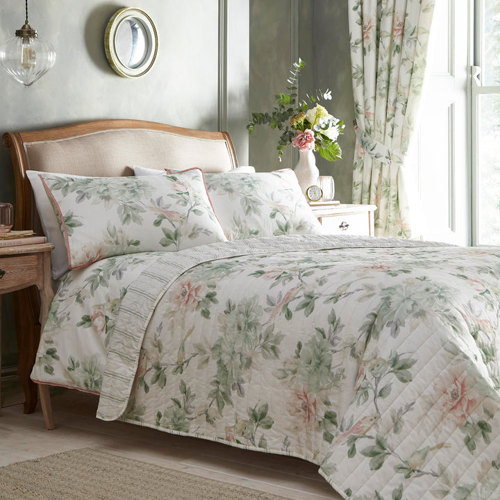 Campion Bedspread by Appletree Heritage in Green 200cm X 230cm - Bedspread - Appletree Heritage
