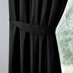 Dijon Pair Of Curtain Tiebacks by Fusion in Black 26" x 4" - Pair Of Curtain Tiebacks - Fusion