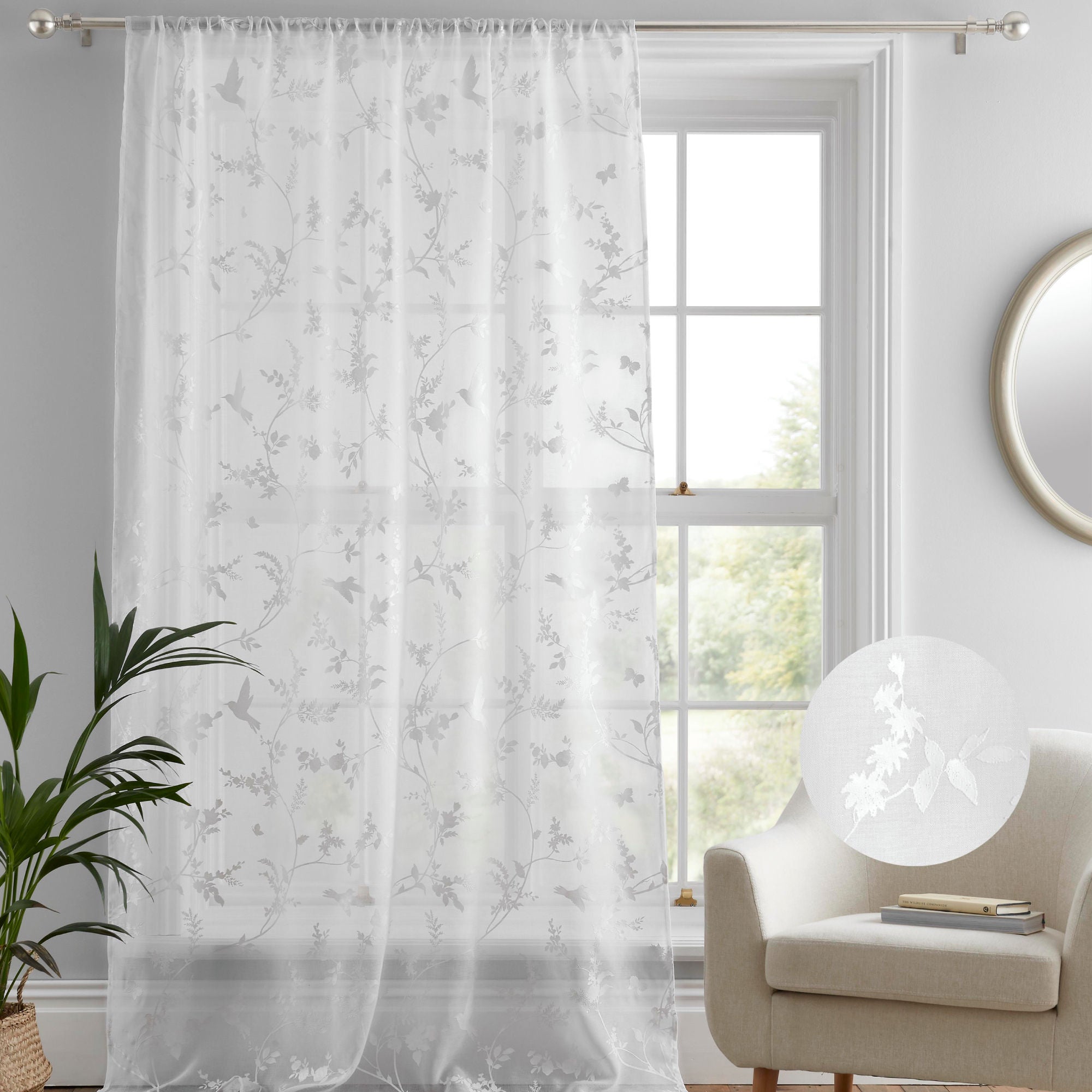 Darnley Voile Panel by Dreams & Drapes in White - Voile Panel - Dreams & Drapes Curtains