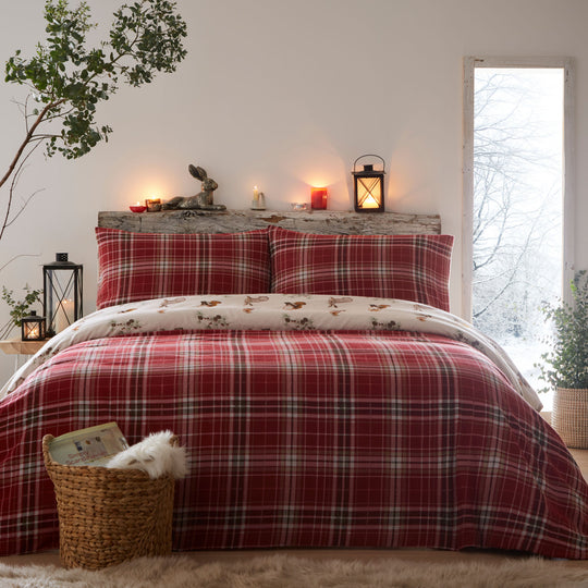 Derwent Check Duvet Cover Set in Natural