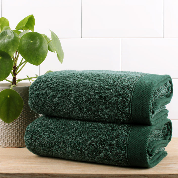 Abode Eco Hand Towel (2 pack) by Drift Home in Deep Green 50 x 90cm - Hand Towel (2 pack) - Drift Home