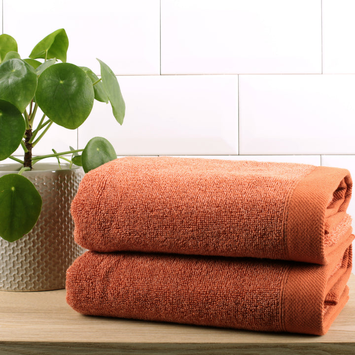 Abode Eco Hand Towel (2 pack) by Drift Home in Terracotta 50 x 90cm - Hand Towel (2 pack) - Drift Home