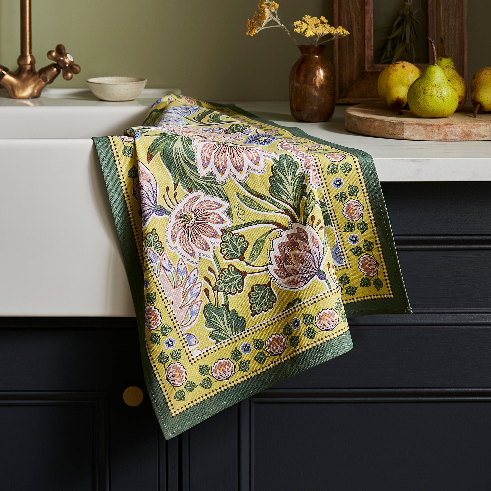 Ulster Weavers Emmeline Tea Towel - Cotton One Size in Green - Tea Towel - Ulster Weavers