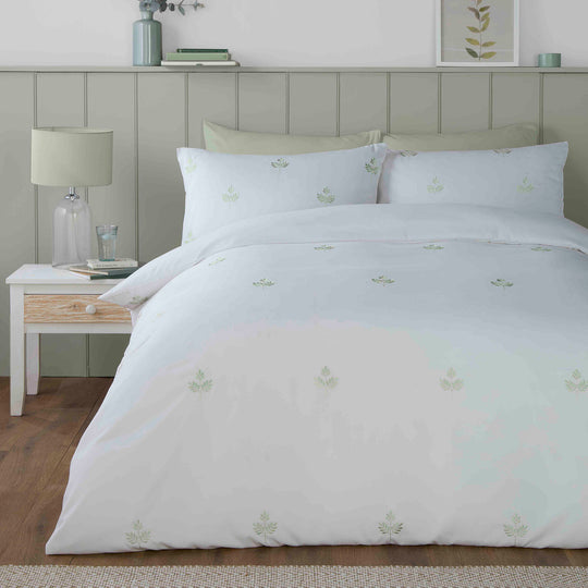 Emily Embroidery Duvet Cover Set in Green