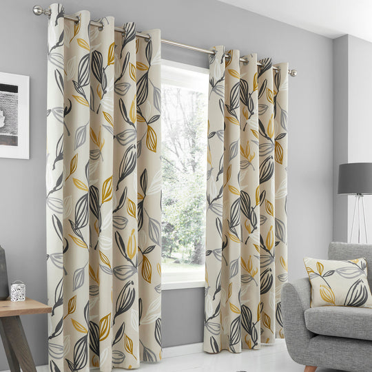 Ensley Eyelet Curtains in Ochre