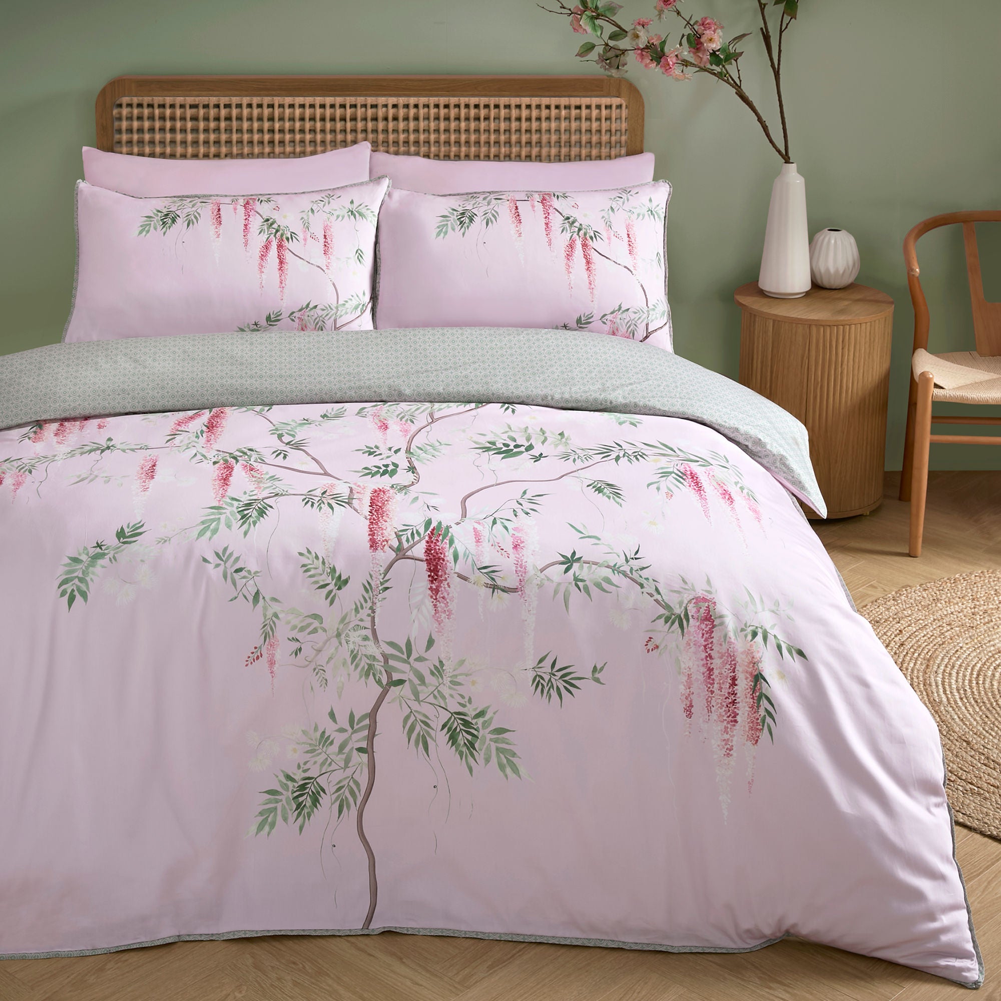Enya Duvet Cover Set by Soiree in Pink - Duvet Cover Set - Soiree