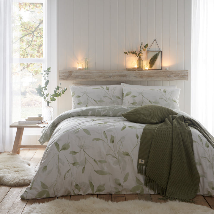 Eliza Duvet Cover Set by Drift Home in Green - Duvet Cover Set - Drift Home