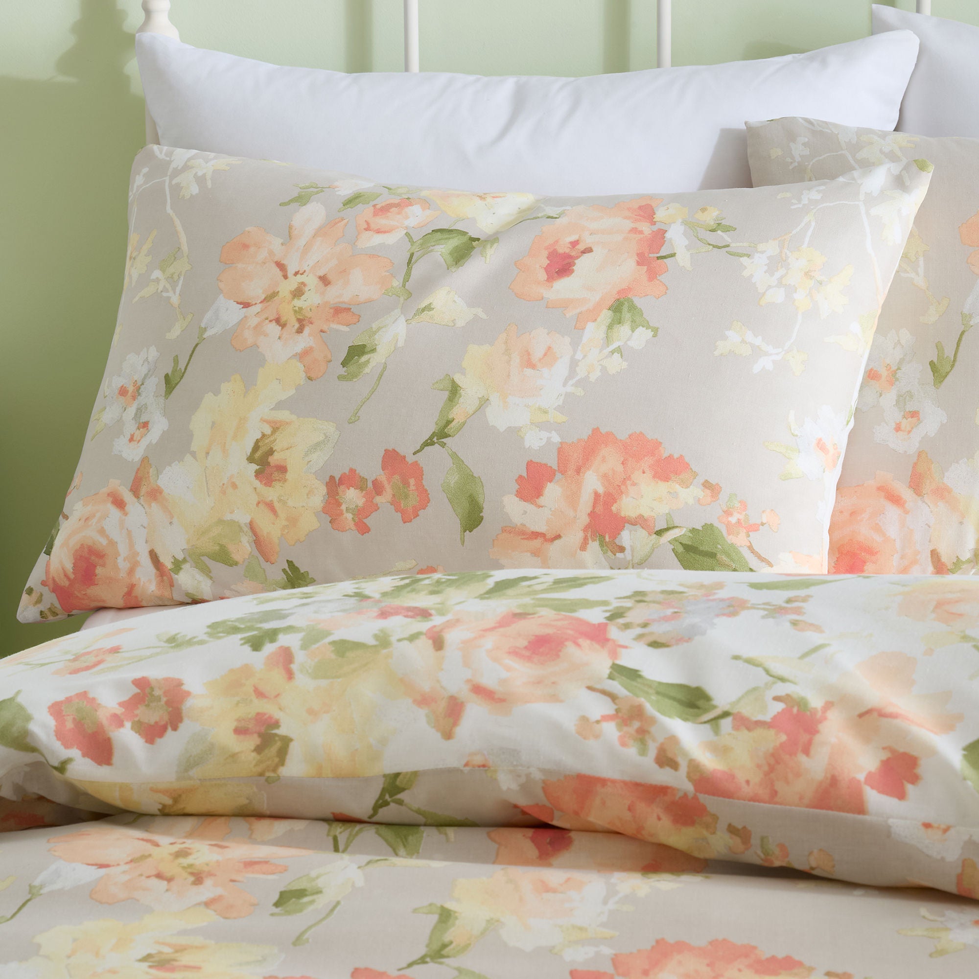 Flourette Duvet Cover Set by Dreams & Drapes Design in Natural - Duvet Cover Set - Dreams & Drapes Design