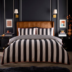 Festivo Circus Stripe Duvet Cover Set by Laurence Llewelyn-Bowen in Black - Duvet Cover Set - Laurence Llewelyn-Bowen