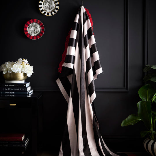 Festivo Stripe Throw in Black 130 x 180cm