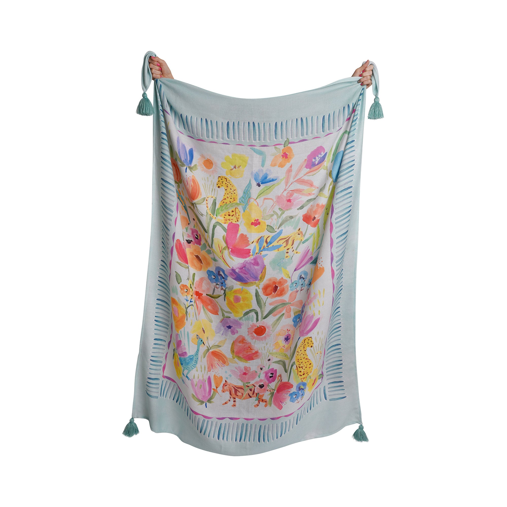 Festival Throw by Appletree Style in Duck Egg 130 x 180cm - Throw - Appletree Style