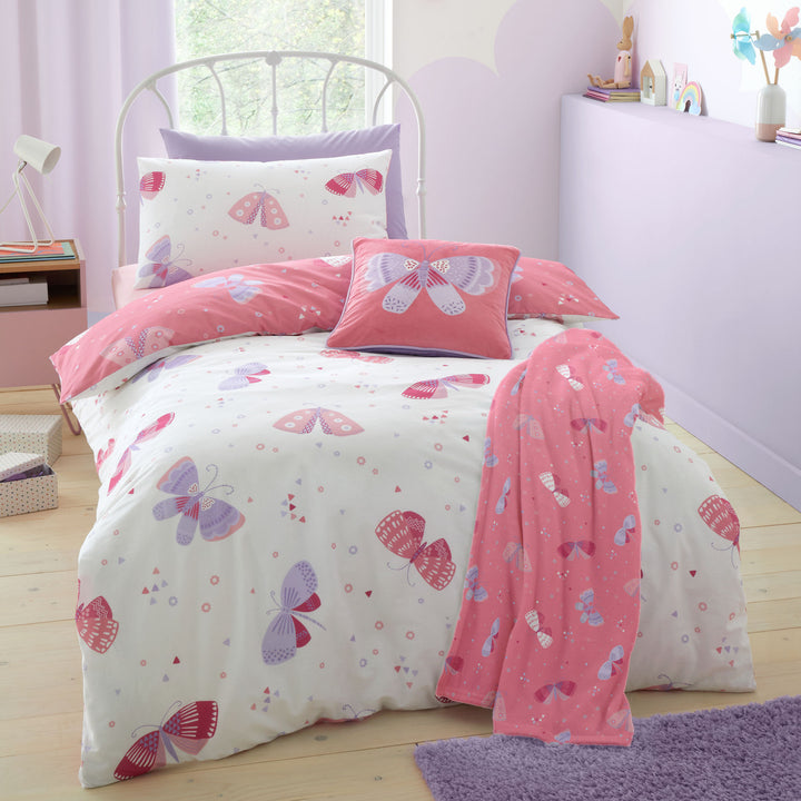 Flutterby Butterfly Duvet Cover Set by Bedlam in Pink Ulster Weavers