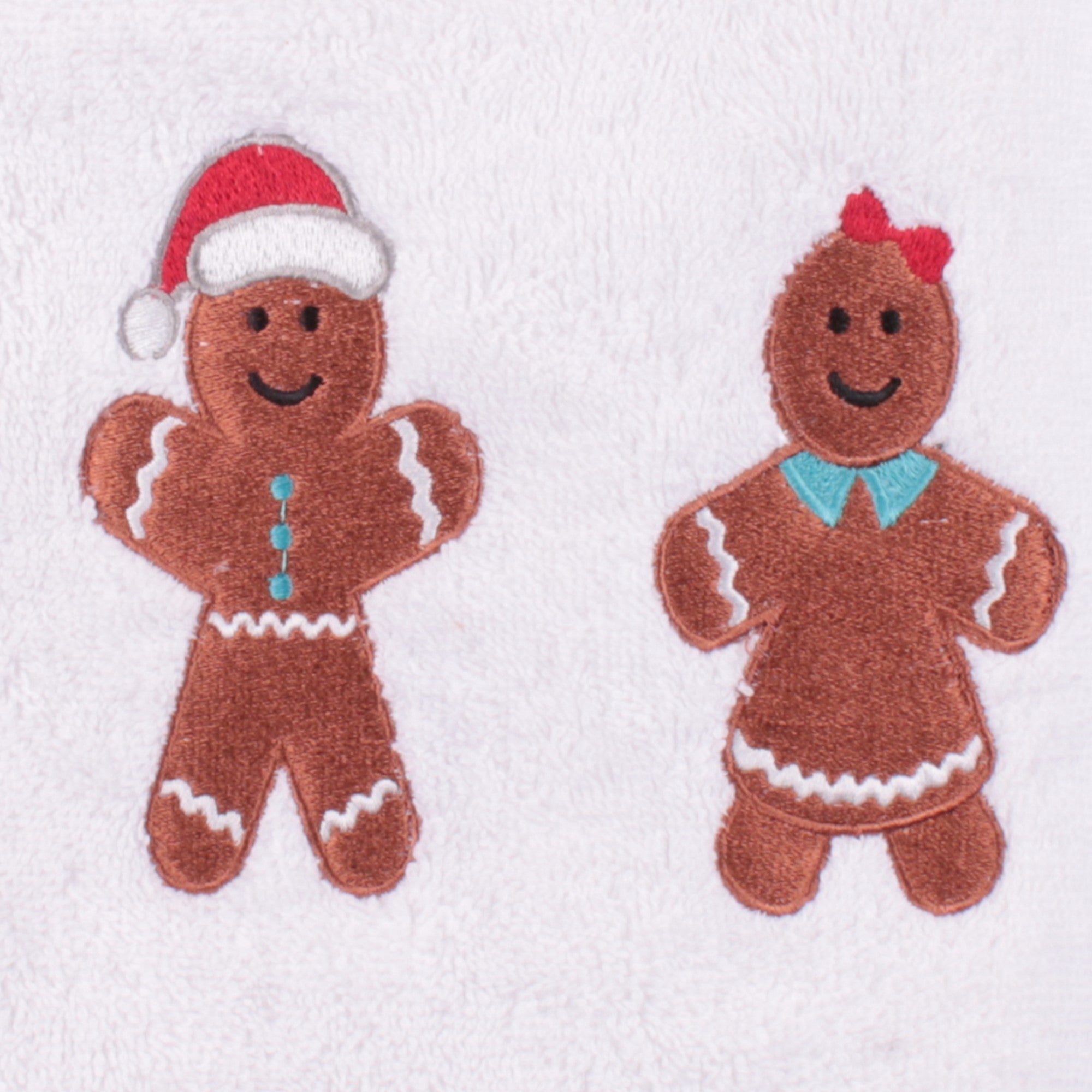 Gingerbread Hand Towel (2 pack) by Fusion Christmas in White 50 x 90cm - Hand Towel (2 pack) - Fusion Christmas