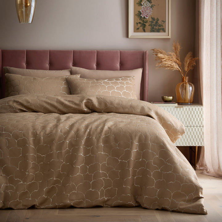 Ginko Jacquard Duvet Cover Set in Natural