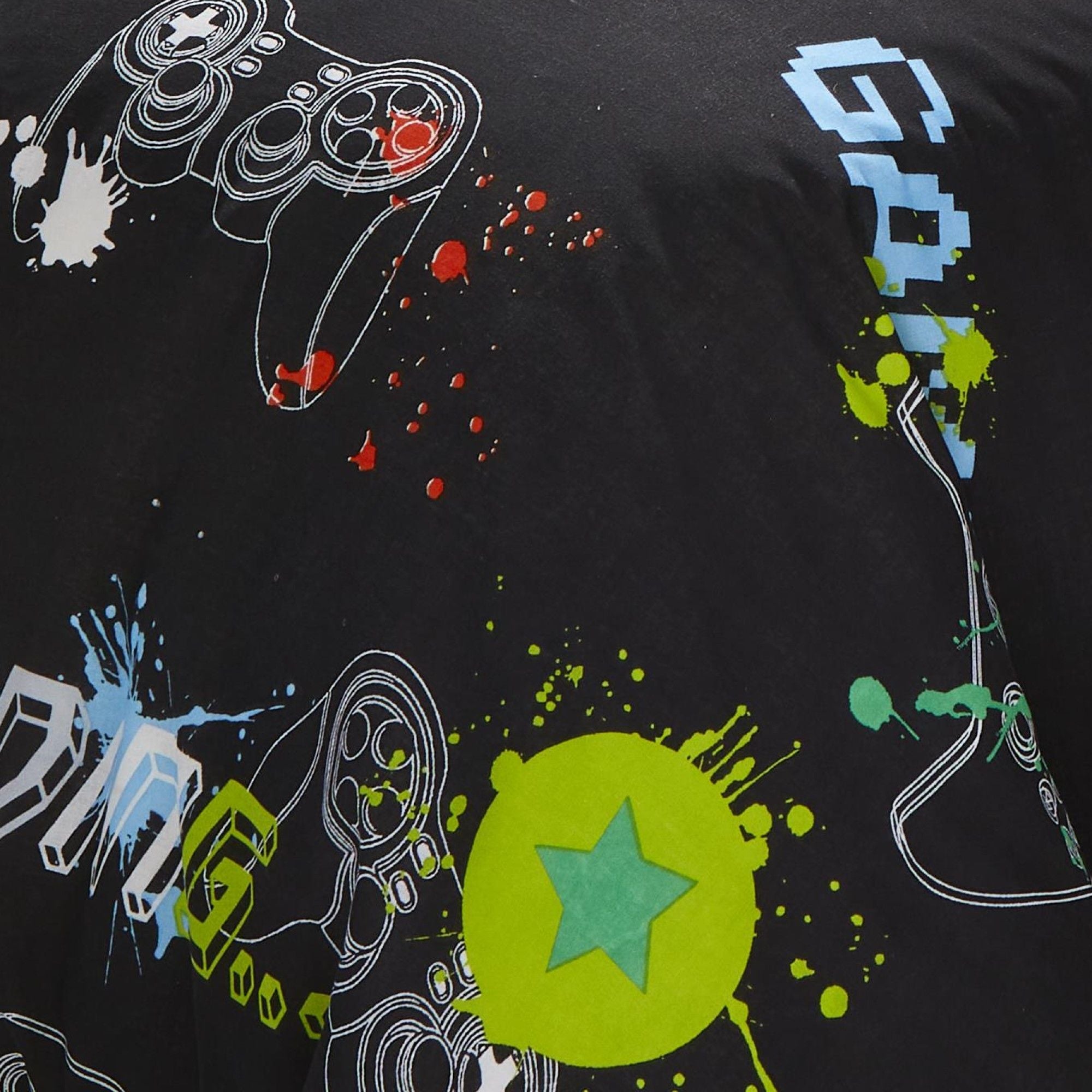 Game Glow Duvet Cover Set by Bedlam in Black - Duvet Cover Set - Bedlam