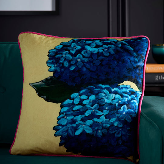 Hiyah Hydrangea Cushion in Lime 43 x 43cm