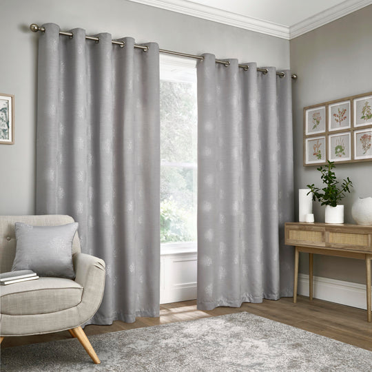 Harvest Eyelet Curtains in Silver