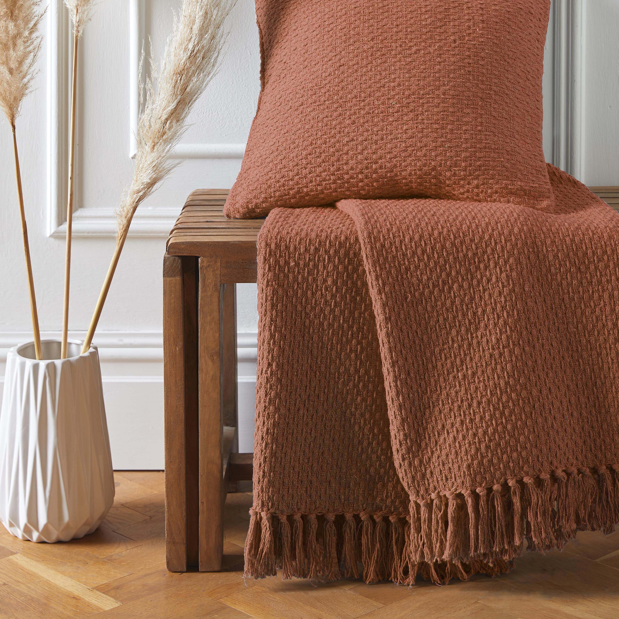 Hayden Throw by Drift Home in Terracotta 130 x 180cm - Throw - Drift Home