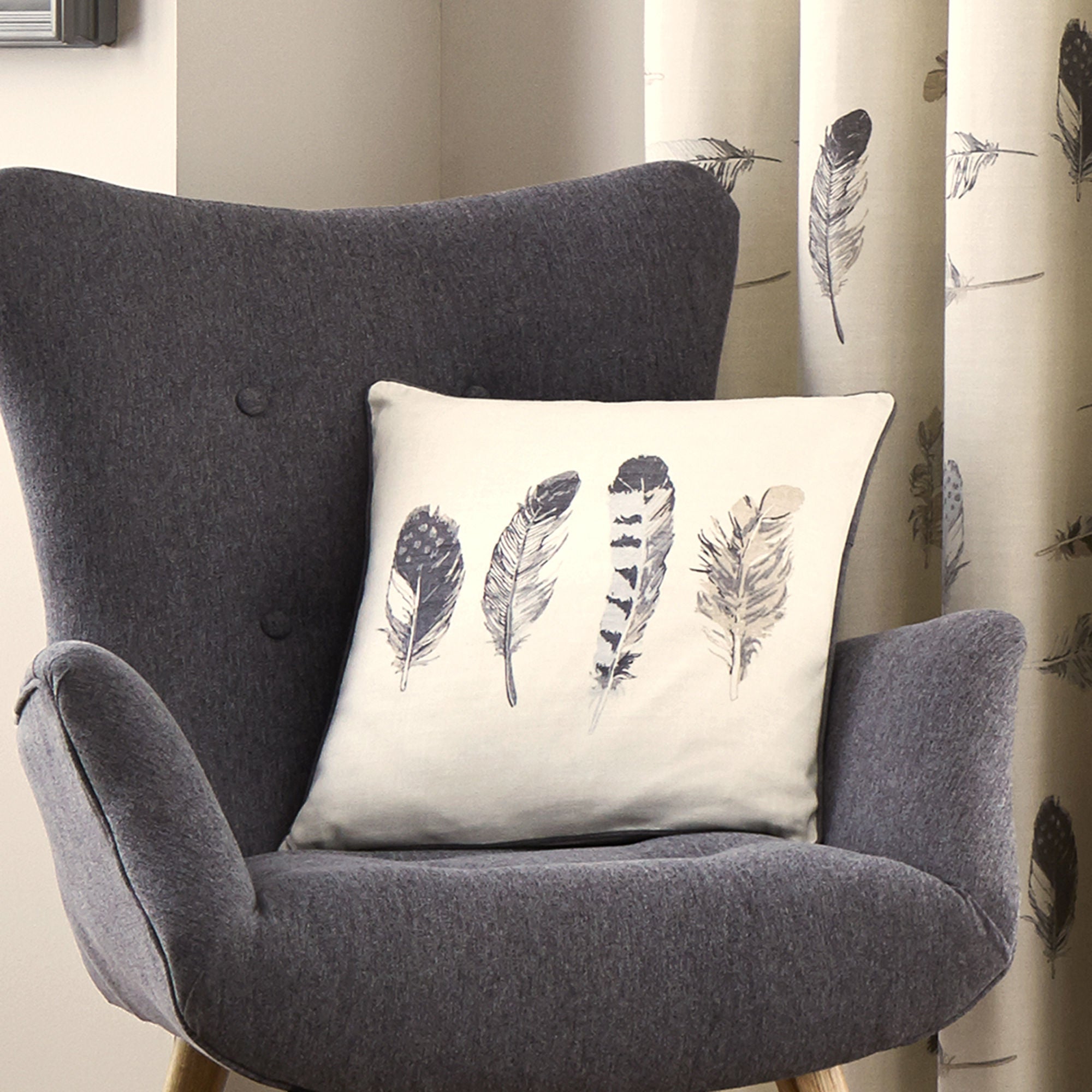 Idaho Cushion by Fusion in Charcoal 43 x 43cm - Cushion - Fusion
