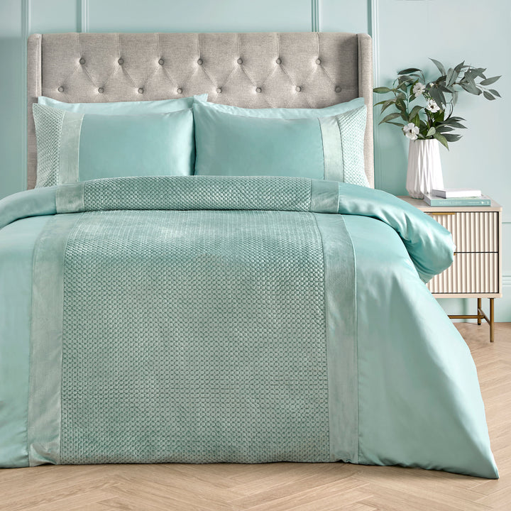 Iras Duvet Cover Set by Soiree in Duck Egg - Duvet Cover Set - Soiree