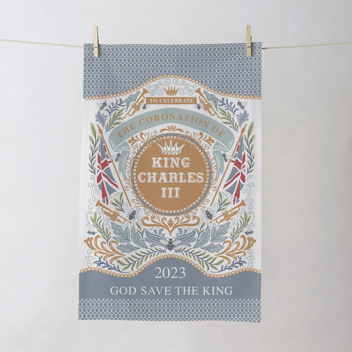 Ulster Weavers Embroidered 100% Cotton Tea Towel - King Charles III God Save The King - Tea Towel - Ulster Weavers