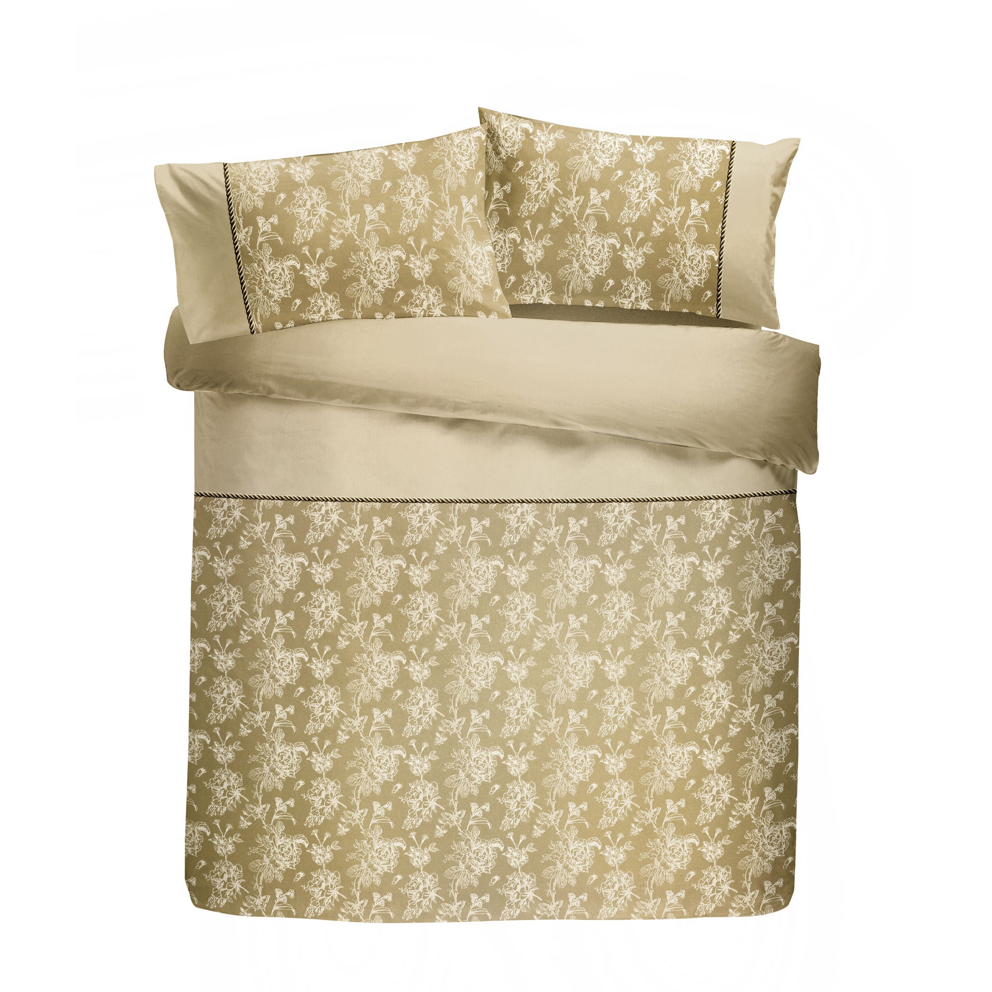 Jasmine Duvet Cover Set by Dreams & Drapes Woven in Champagne - Duvet Cover Set - Dreams & Drapes Woven