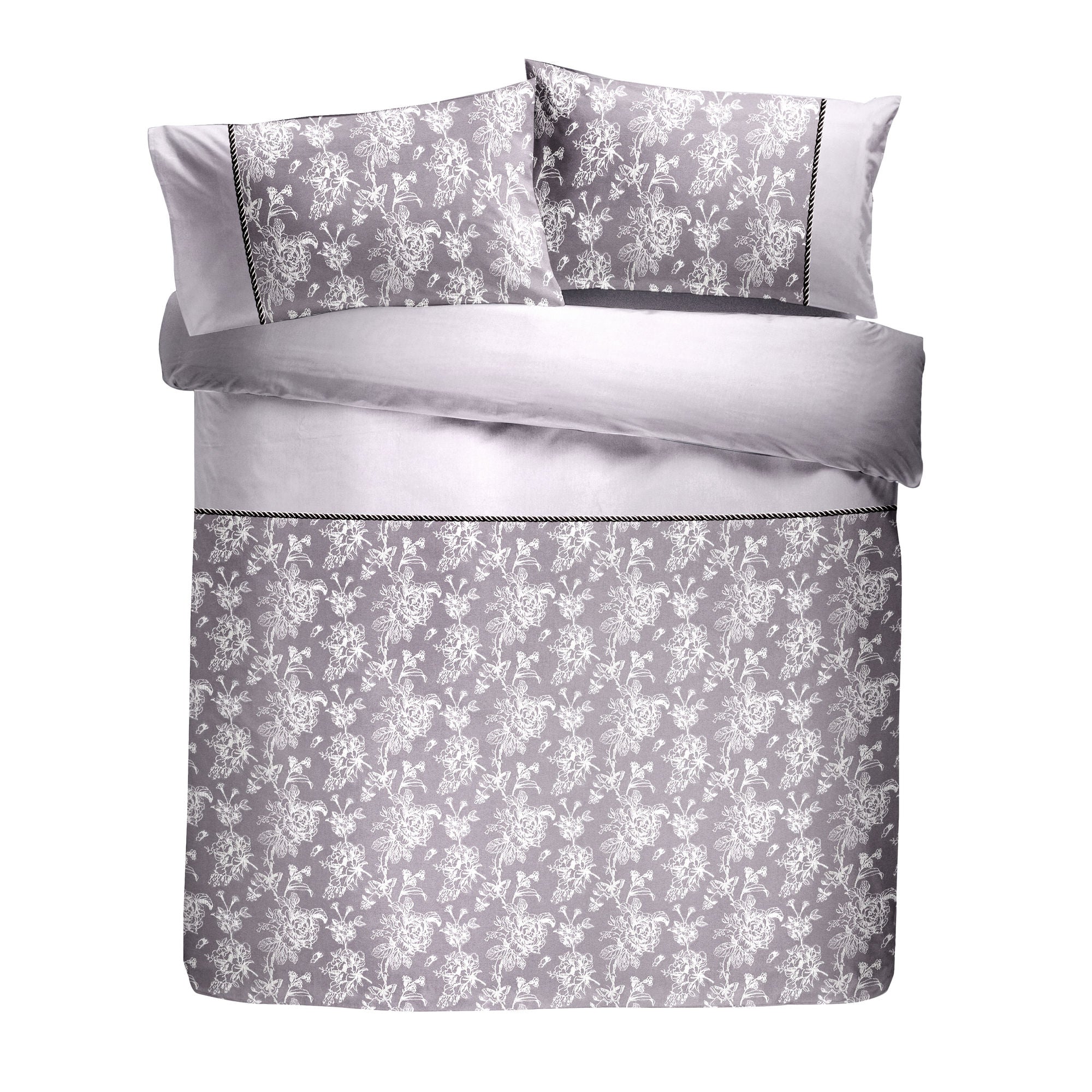 Jasmine Duvet Cover Set by Dreams & Drapes Woven in Lavender - Duvet Cover Set - Dreams & Drapes Woven