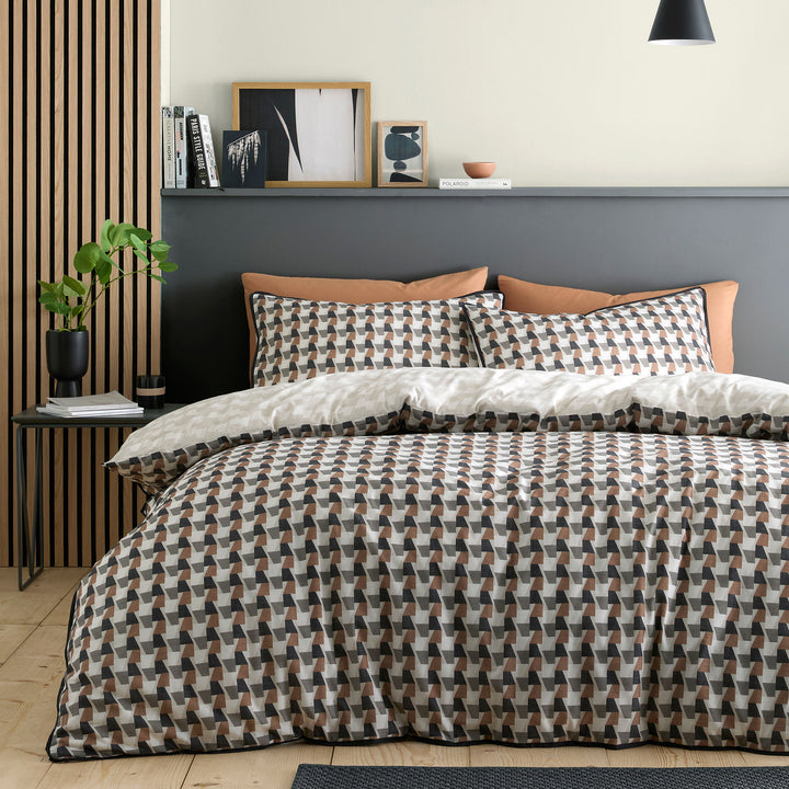 Jett Duvet Cover Set in Brown/Bracken - Duvet Cover Set - Appletree