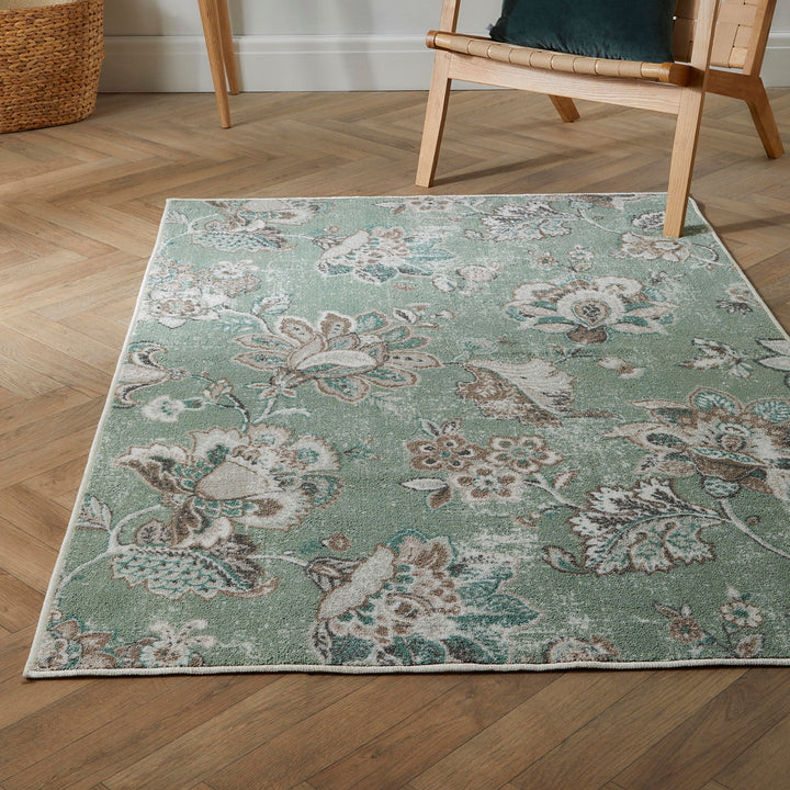 Keats Washable Rug by Dreams & Drapes Design in Green 120 x 180cm - Washable Rug - Dreams & Drapes Design