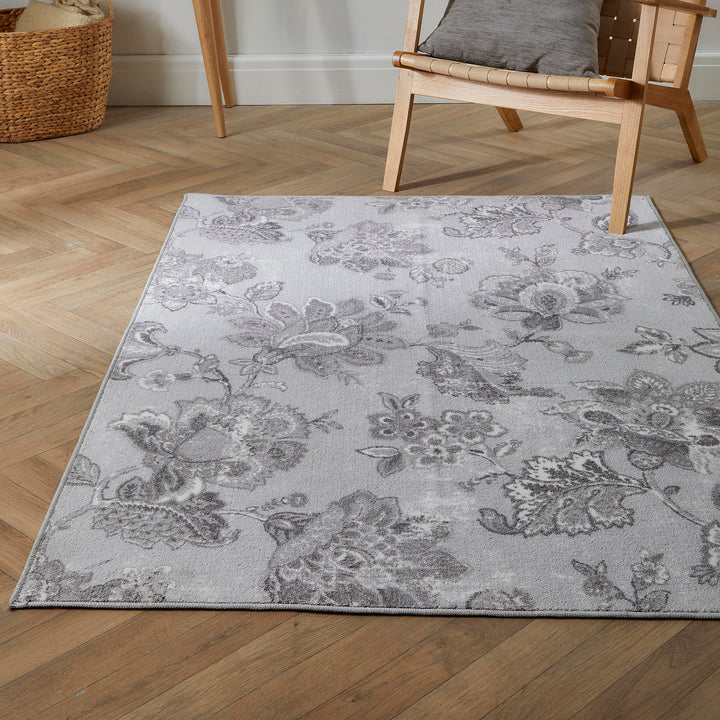 Keats Washable Rug by Dreams & Drapes Design in Grey 120 x 180cm - Washable Rug - Dreams & Drapes Design