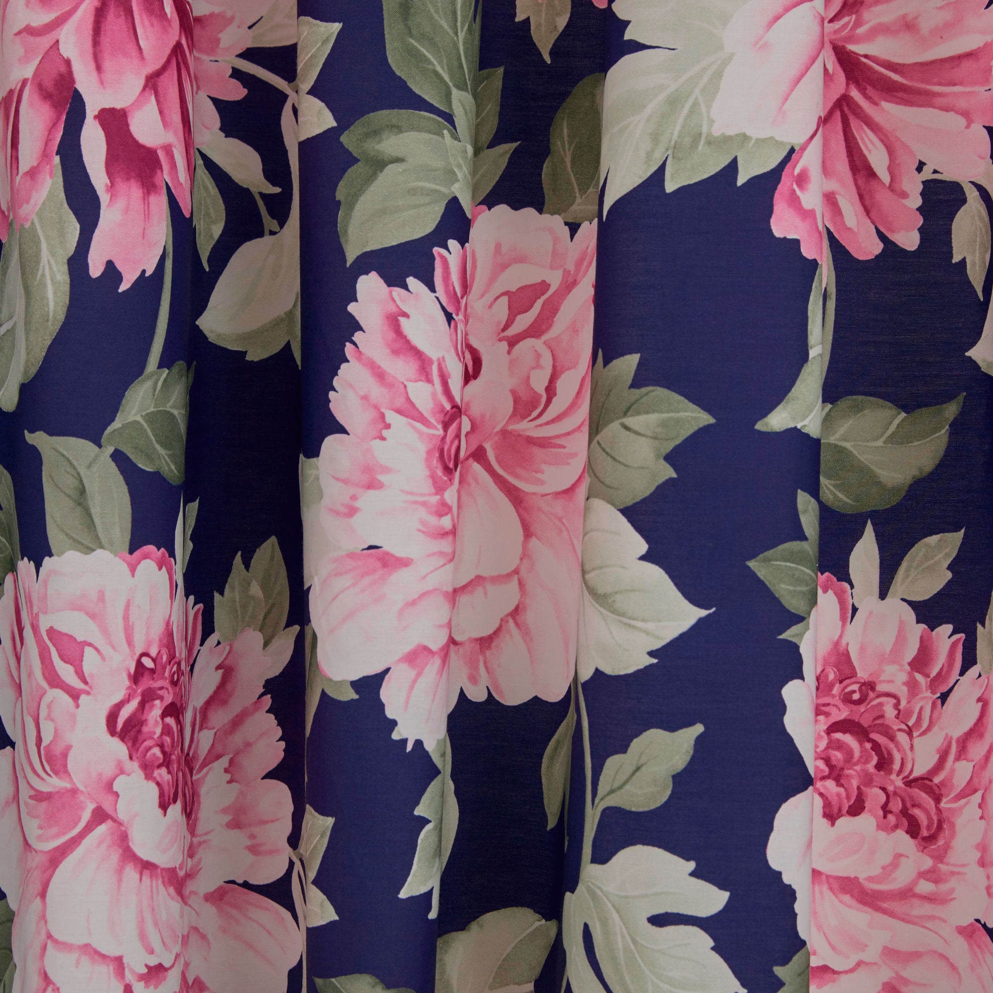 Kirsten Pair of Pencil Pleat Curtains With Tie-Backs by Dreams & Drapes Design in Pink/Blue - Pair of Pencil Pleat Curtains With Tie-Backs - Dreams & Drapes Design